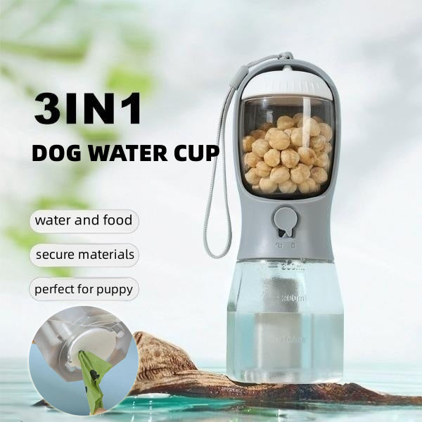 Dog Water Cup Drinking Food Garbage Bag Three-in-one Multi-functional Pet Cups