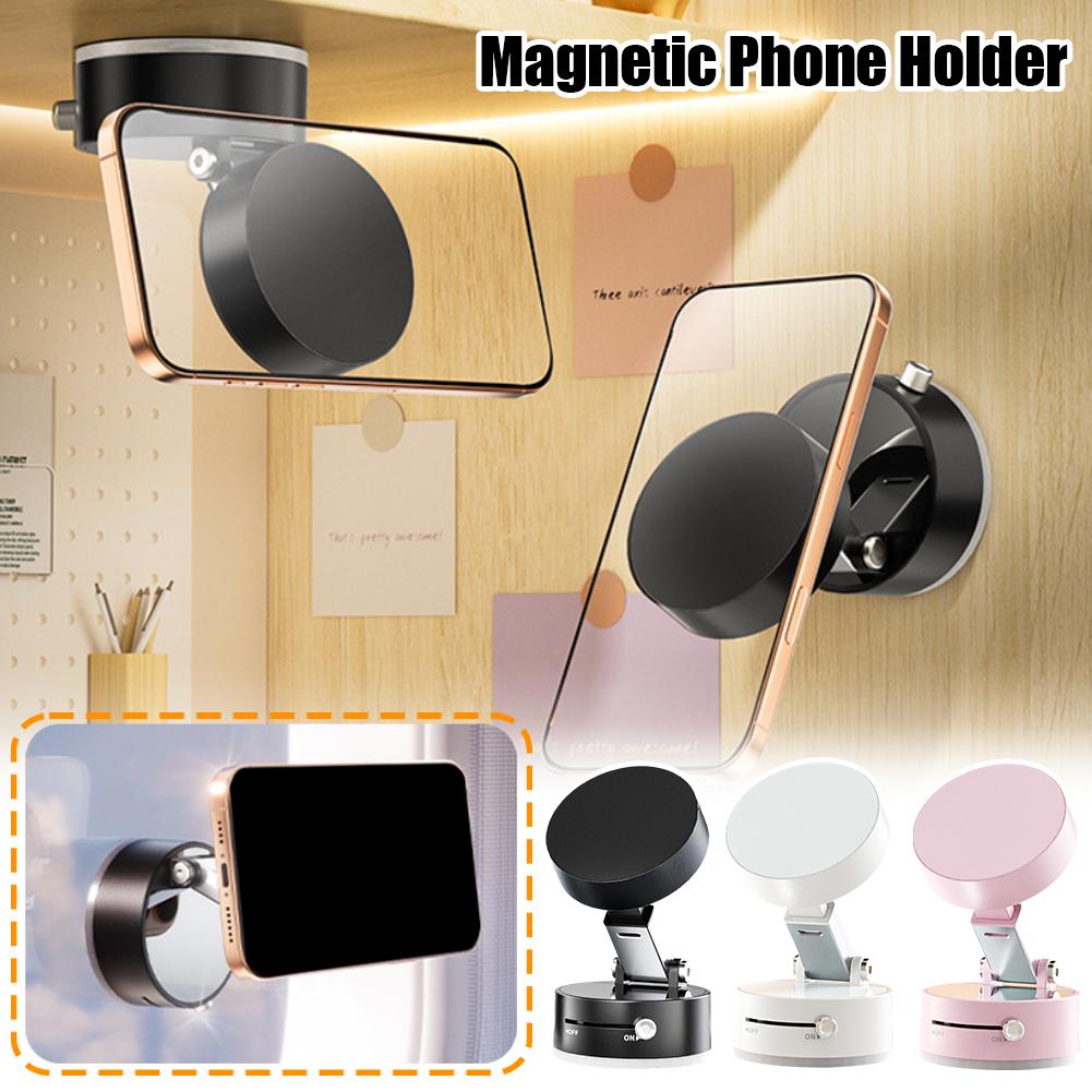 Foldable Magnetic Vacuum Car Phone Holder & Suction Cup For Smart Phone