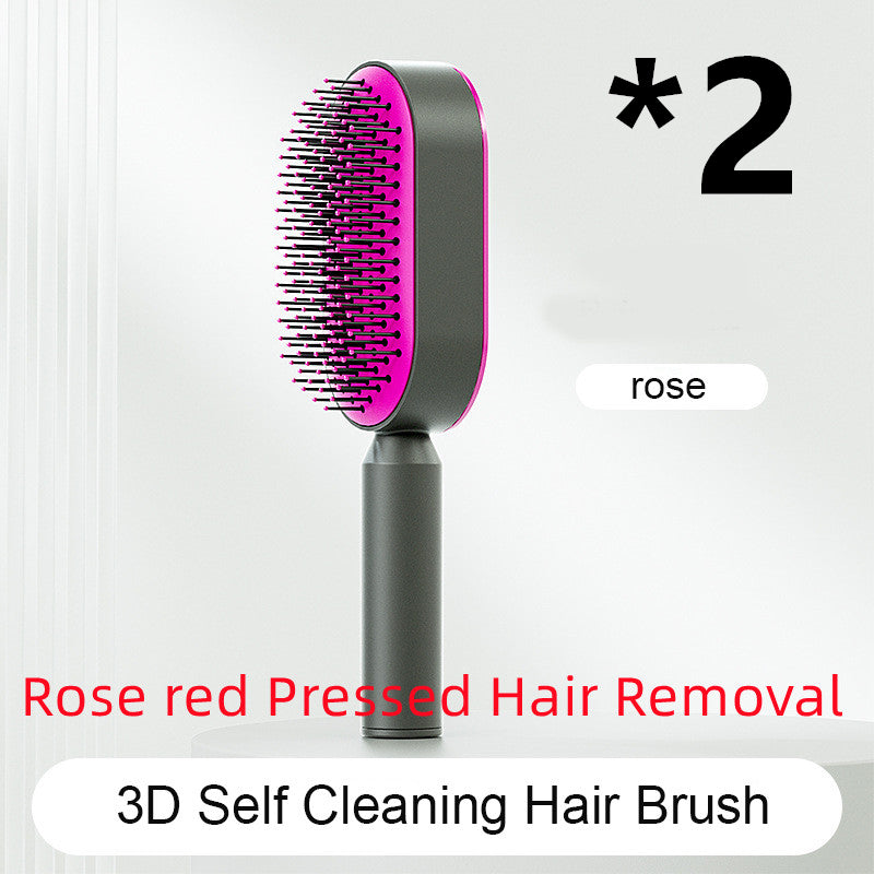 Self Cleaning Hair Brush For Women & Massage Scalp Comb Anti-Static Hairbrush