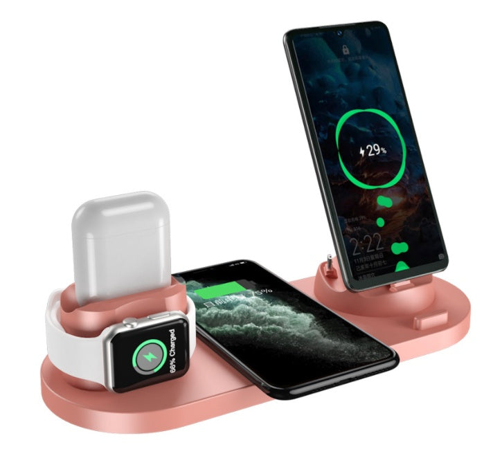 6-in-1 Wireless Fast Charging Dock Station for iPhone, Phone & Watch
