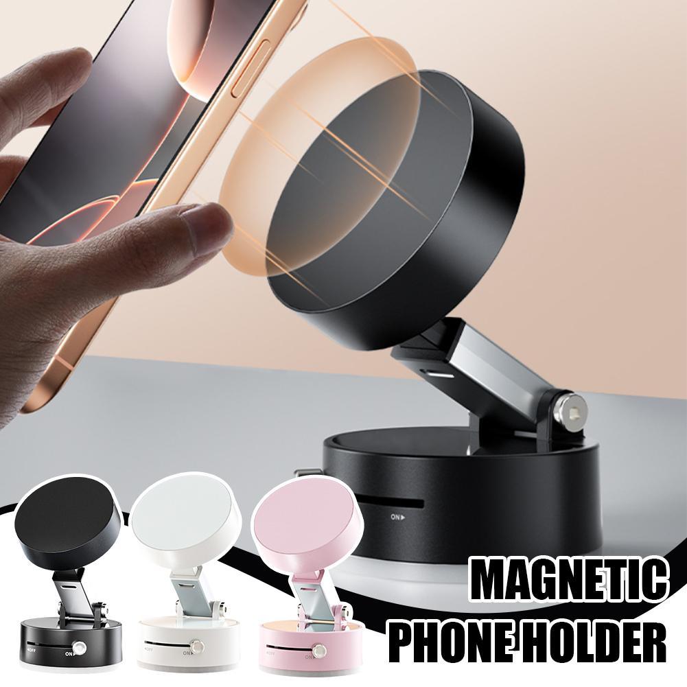 Foldable Magnetic Vacuum Car Phone Holder & Suction Cup For Smart Phone
