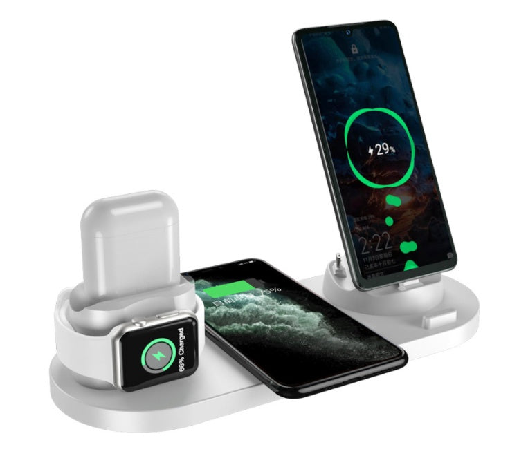6-in-1 Wireless Fast Charging Dock Station for iPhone, Phone & Watch