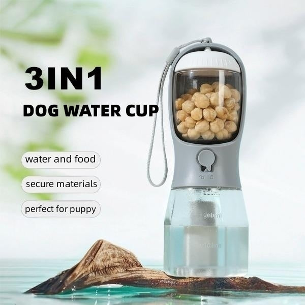 Dog Water Cup Drinking Food Garbage Bag Three-in-one Multi-functional Pet Cups