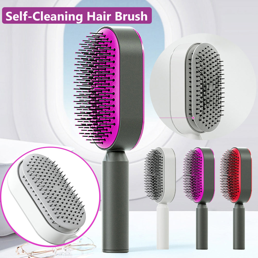 Self Cleaning Hair Brush For Women & Massage Scalp Comb Anti-Static Hairbrush