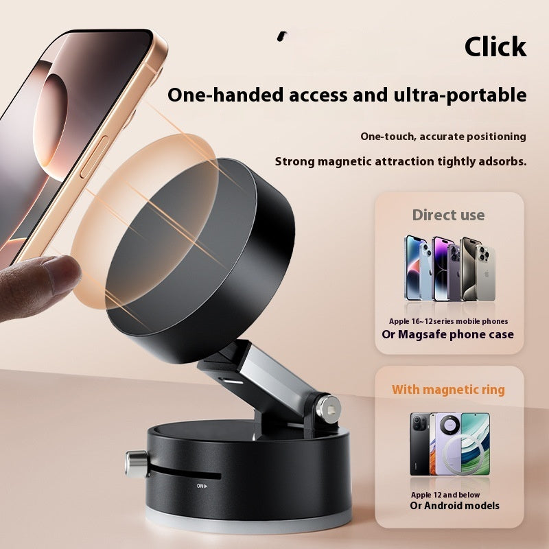 Foldable Magnetic Vacuum Car Phone Holder & Suction Cup For Smart Phone